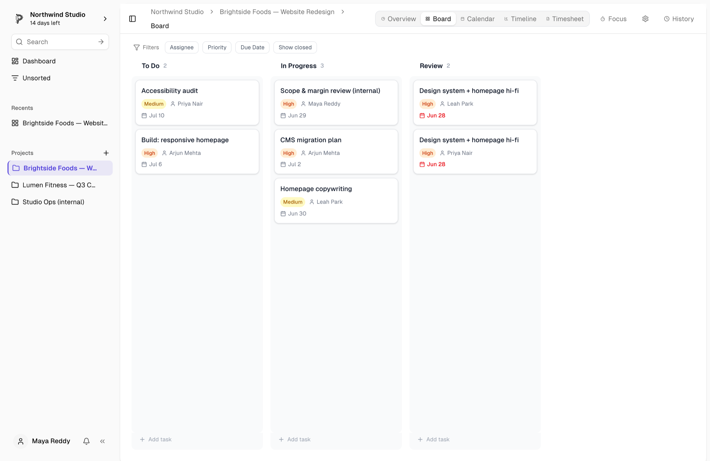 Pinrom kanban board — run your whole business on one board